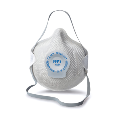 Masque FFP2 coque avec soupape et filtre charbon, Protection respiratoire